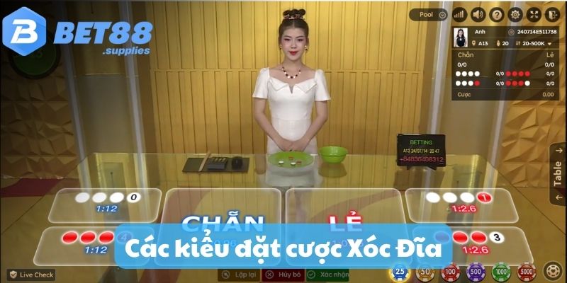 Các kiểu đặt cược tại Xóc Đĩa