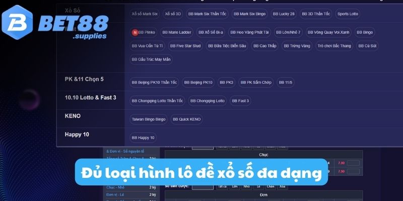 Đủ loại hình lô đề xổ số đa dạng