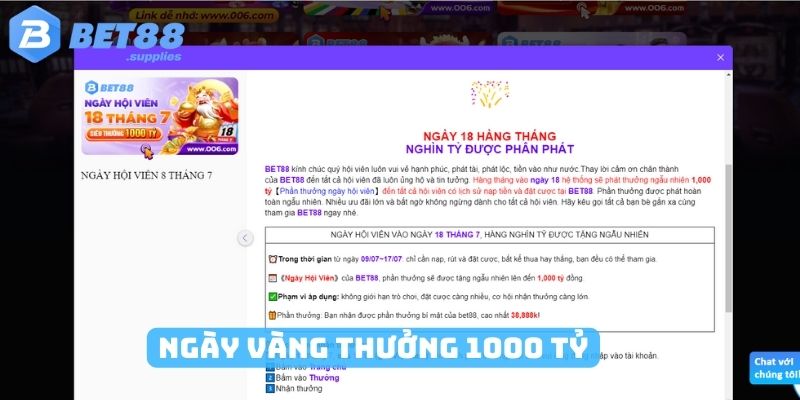 Dành cả 1000 tỷ phát thưởng ngày vàng trong tháng