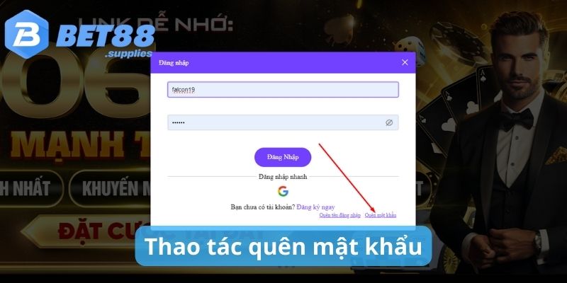 Thao tác quên mật khẩu trong hướng dẫn đăng nhập